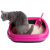 智匯猫砂盆半閉塞式単一層Lサイズ猫トレーがスウィート通用性猫便器猫ペラット用品ピンク透明蓋Lサイズを送り出しました。