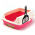 Lセイズ半閉塞型猫砂盆トーレの猫砂鉢ピンク
