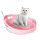 ピンクの透かし猫砂鉢